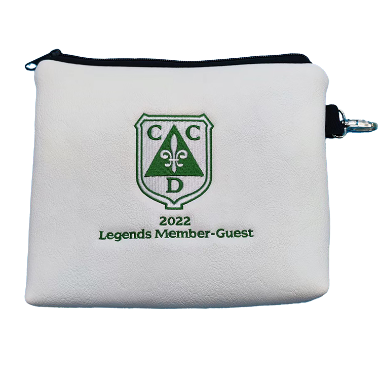 Leatherette Zipper Valuables Bag w/ Clip