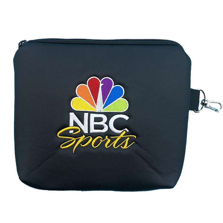 Leatherette Zipper Valuables Bag w/ Clip