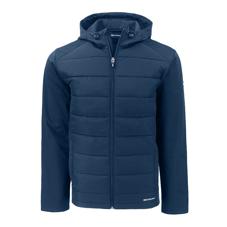 Cutter and Buck Evoke Hybrid Eco Softshell Recycled Full Zip Hooded Jacket - Big and Tall