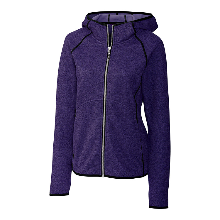 Cutter and Buck Ladies Mainsail Sweater-Knit Hoodie Full Zip Jacket