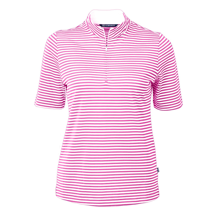 Cutter and Buck Ladies Virtue Eco Pique Stripe Recycled Polo