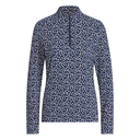 adidas  Ladies Ultimate365 Printed Quarter Zip Mock