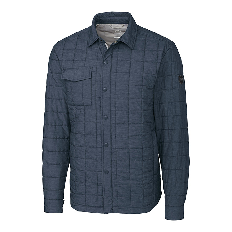 Cutter and Buck Rainier PrimaLoft® Eco Insulated Quilted Shirt Jacket- Men's Big and Tall