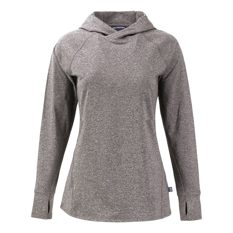 Cutter and Buck Ladies Adapt Knit Recycled Mens Heathered Hooded Pullover