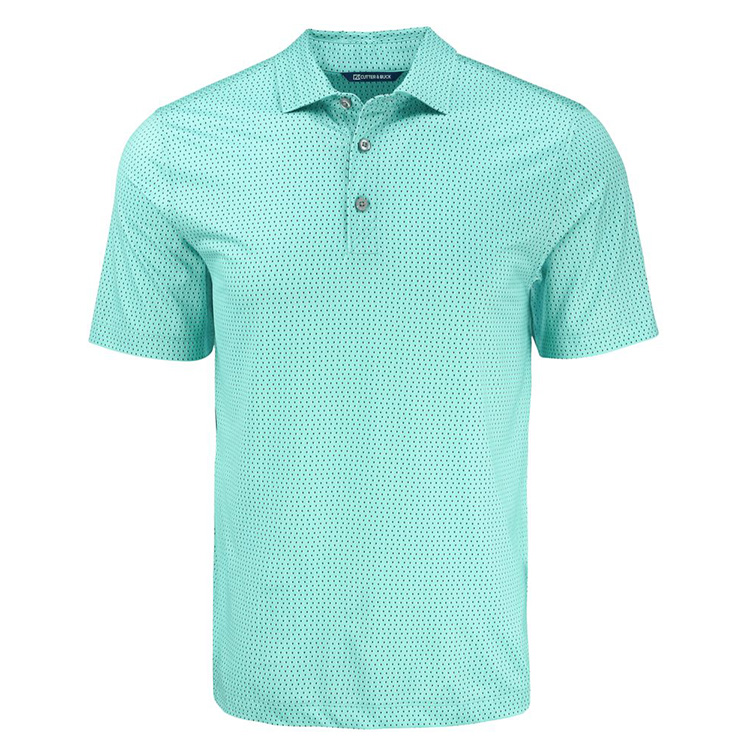 Cutter and Buck Pike Eco Shadow Check Print Recycled Polo