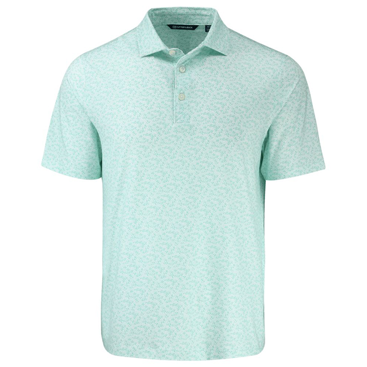 Cutter and Buck Pike Eco Shadow Check Print Recycled Polo