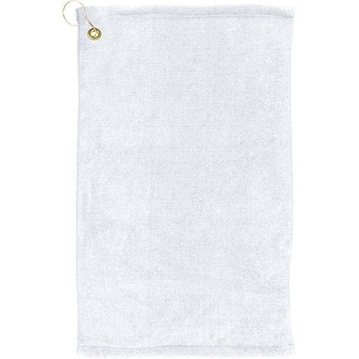 [GP1204CL-W] Sublimated Microfiber Scrubber Golf Towel with Upper Left Corner Hook and Grommet (15"x 25")