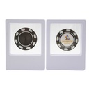 White Metal Poker Chip in Window Box