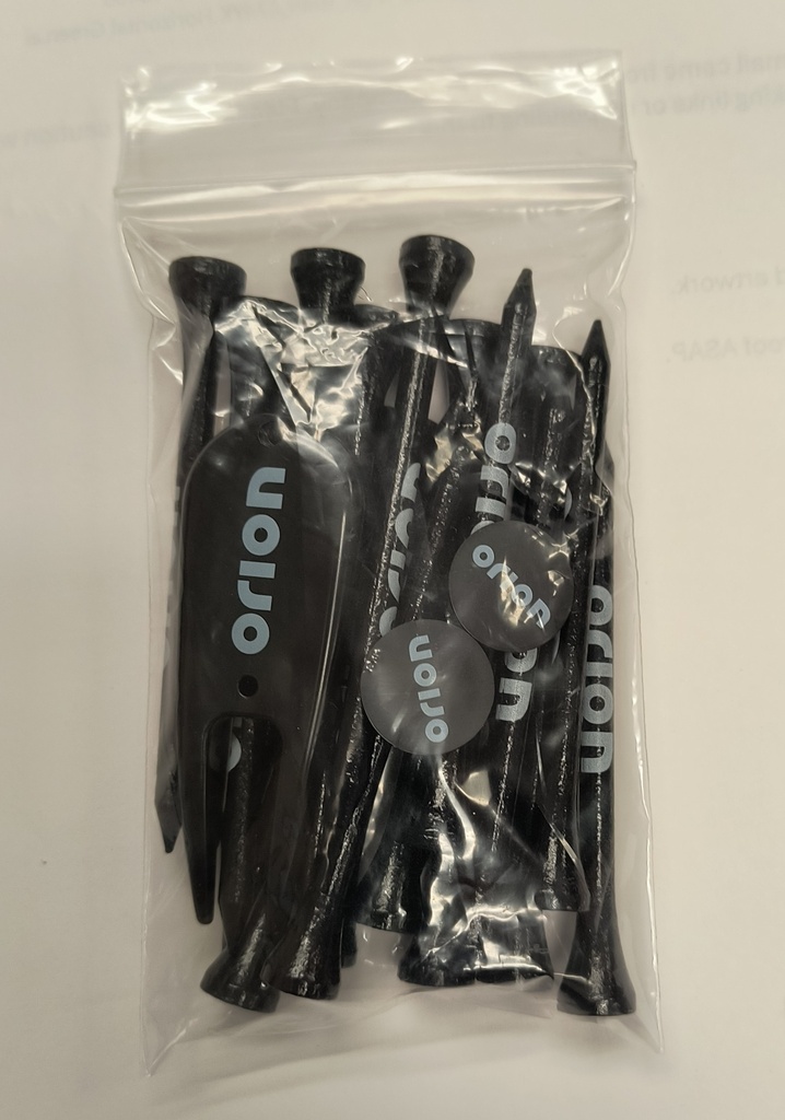 Golf Tee Combo Pack (20 tees, 2 ball markers, 1 divot tool)*
