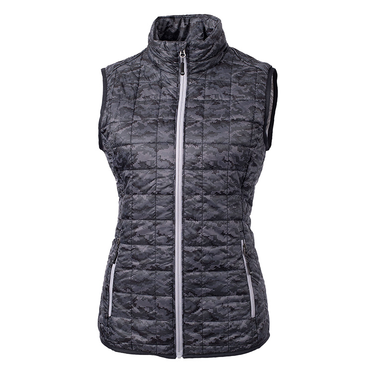 Cutter and Buck Ladies Rainier PrimaLoft® Eco Insulated Full Zip Printed Puffer Vest
