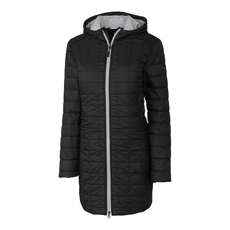 Cutter and Buck Ladies Rainier PrimaLoft® Eco Insulated Hooded Long Coat