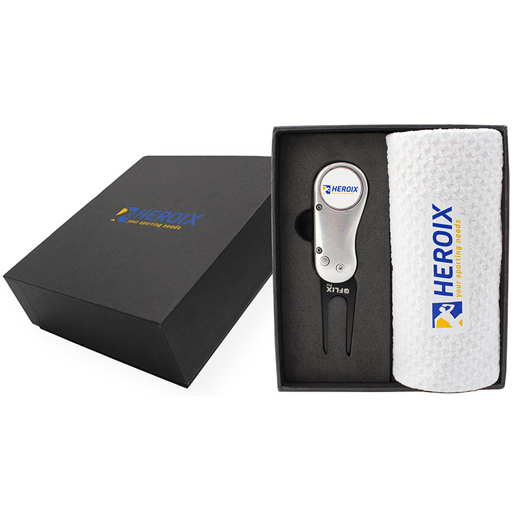 Flix Pro 2.0 Divot Tool and Dormie Towel Mini Presentation Box**