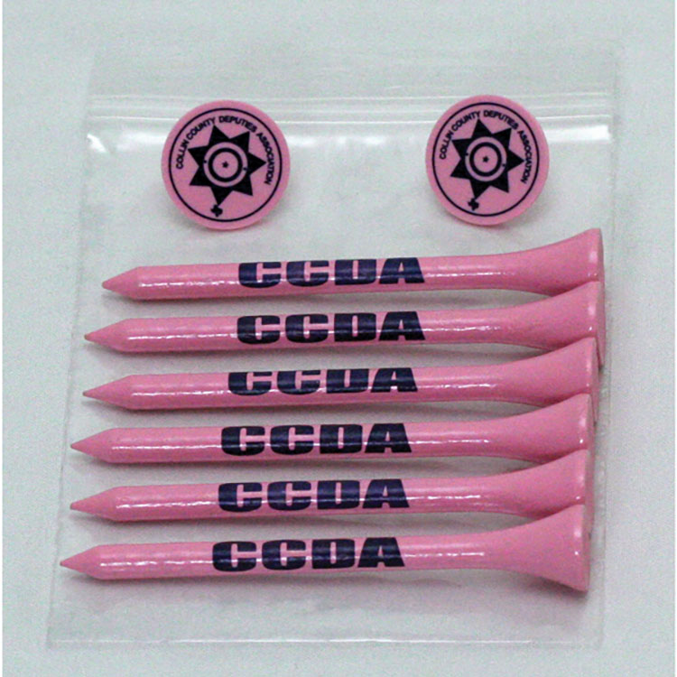 Golf Tee Combo Pack (6 tees, 2 ball markers)*