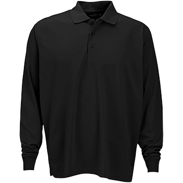Vansport Omega Long Sleeve Solid Mesh Tech Polo