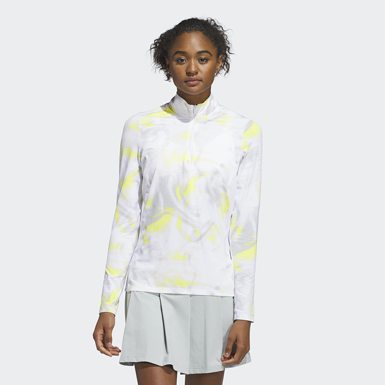 adidas Ladies Ultimate365 Printed Quarter Zip Mock**
