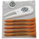 Golf Tee Combo Pack (5 tees, 1 ball marker, 1 divot tool)*