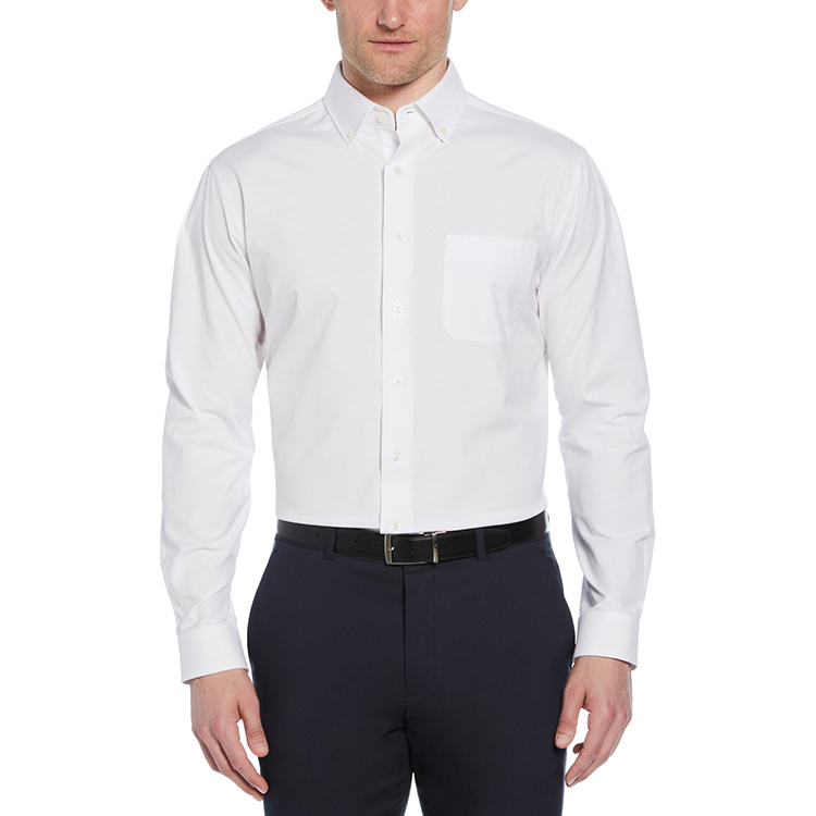 Perry Ellis Heathered Woven Shirt**