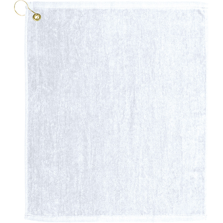 White Premium Mid-Weight Velour Golf Towel (15"x 18")