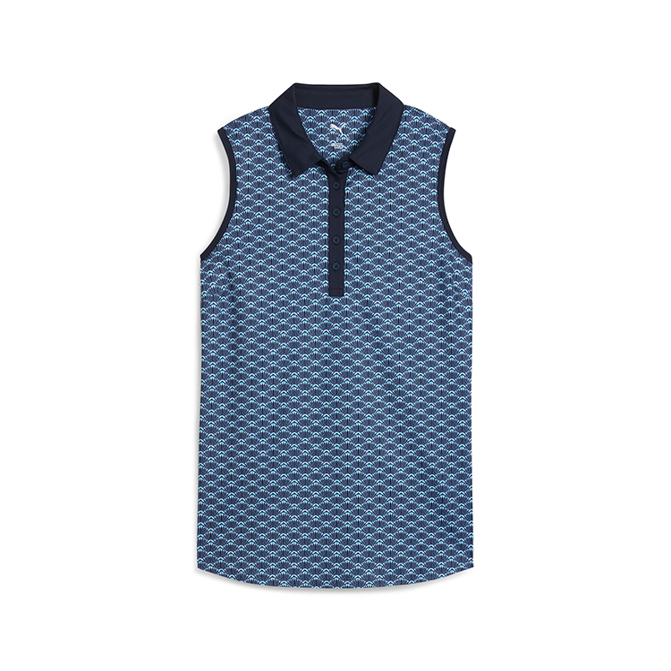 Puma Ladies Cloudspun Scallop Sleeveless Polo**