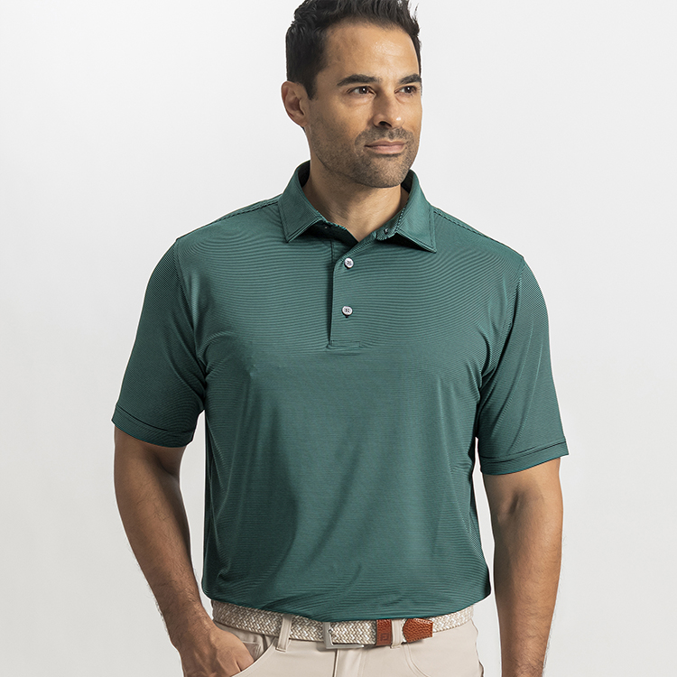 FootJoy MicroFeeder Stripe Lisle Polo