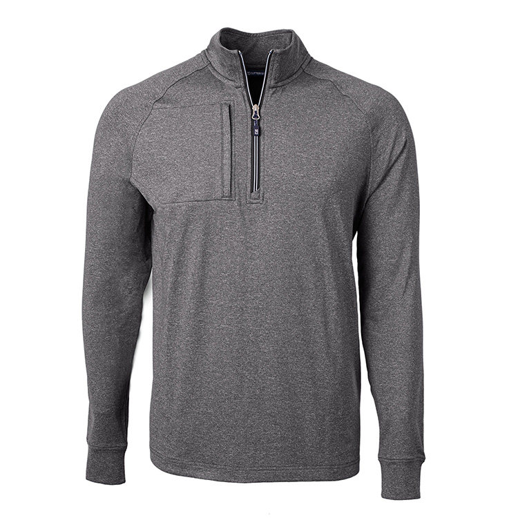 Cutter and Buck Adapt Eco Knit Heather Recycled Quarter Zip Pullover- Men's Big and Tall