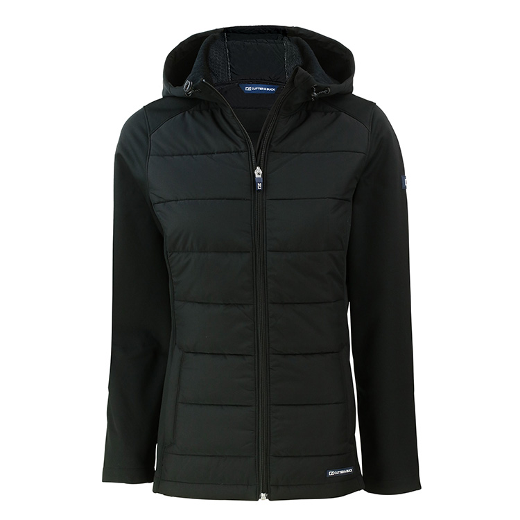Cutter and Buck Ladies Evoke Hybrid Eco Softshell Recycled Full Zip Hooded Jacket