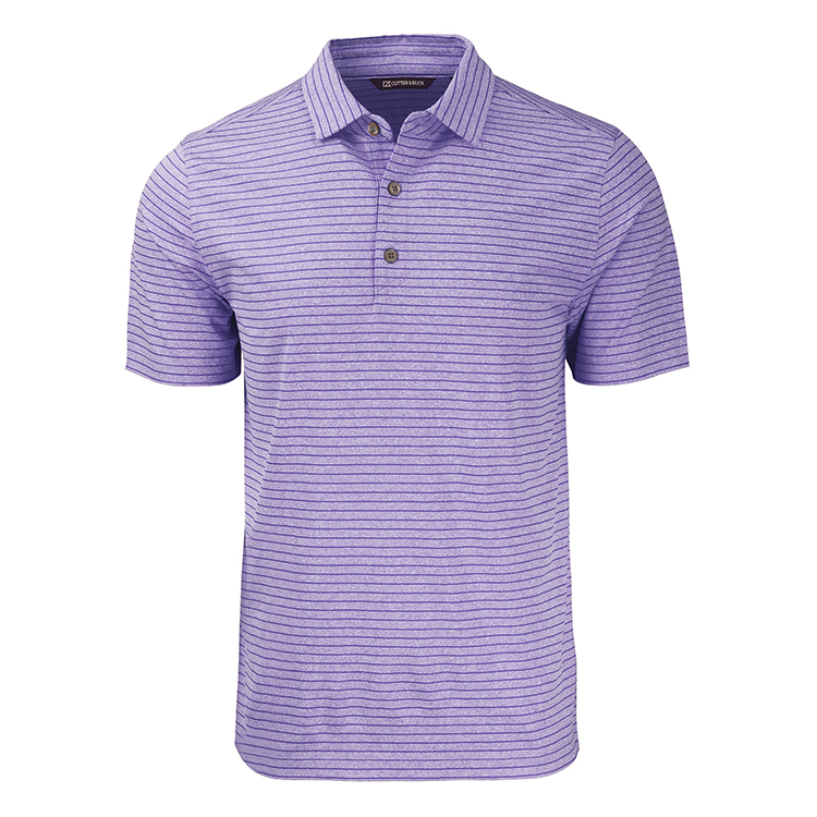 Cutter and Buck Forge Eco Heather Stripe Stretch Recycled Polo