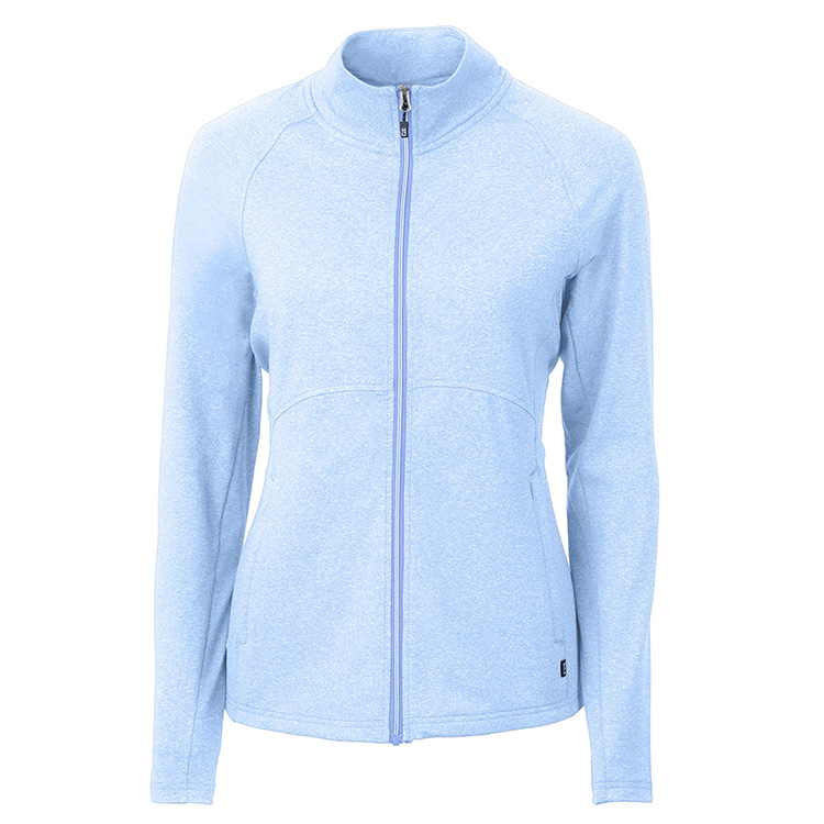 Cutter and Buck Ladies Full Zip Adapt Eco Knit Heather Recycled Pullover