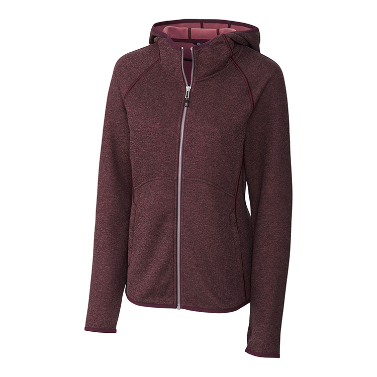 Cutter and Buck Ladies Mainsail Sweater-Knit Hoodie Full Zip Jacket