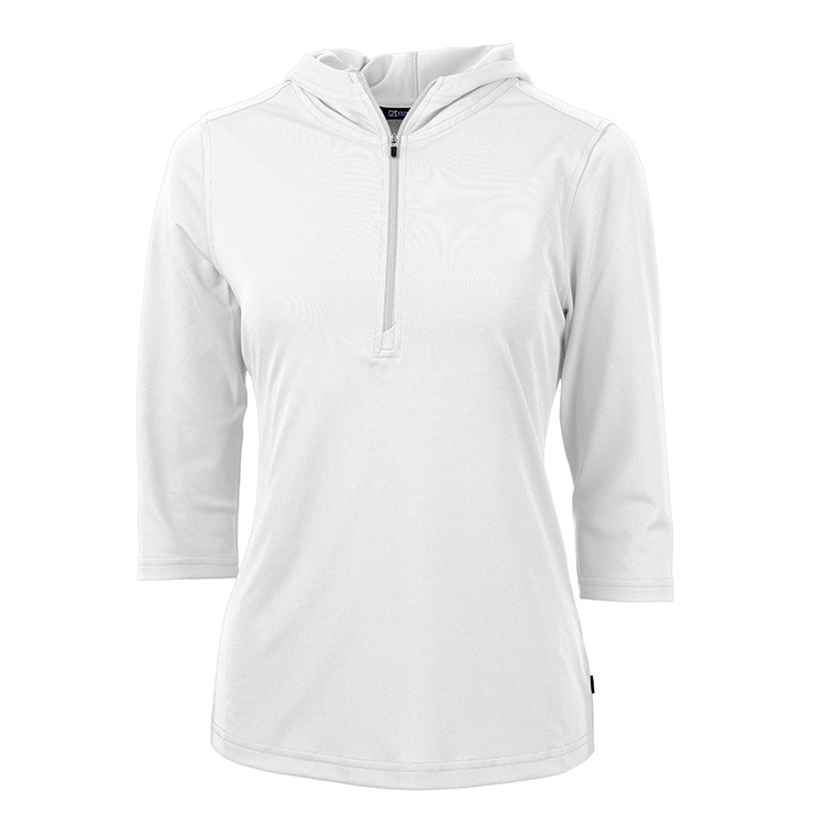 Cutter and Buck Ladies Virtue Eco Pique Recycled Quarter Zip Pullover Hoodie
