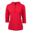 Cutter and Buck Ladies Virtue Eco Pique Recycled Quarter Zip Pullover Hoodie