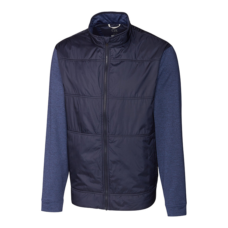 Cutter and Buck Stealth Hybrid Quilted Full Zip Windbreaker Jacket- Men's Big and Tall