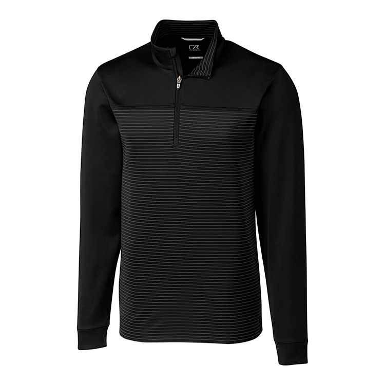 Cutter and Buck Traverse Stripe Stretch Quarter Zip Pullover Men's Big and Tall