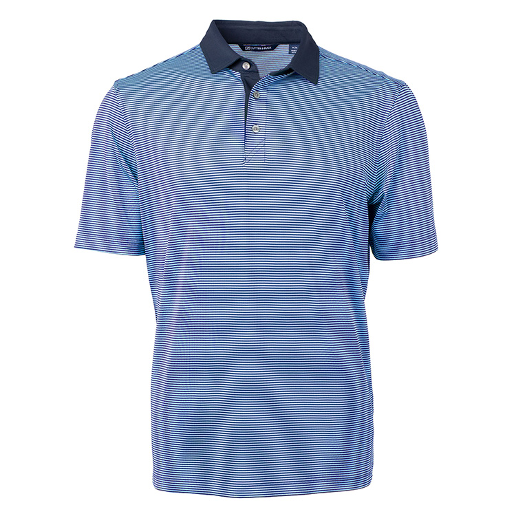 Cutter and Buck Virtue Eco Pique Micro Stripe Recycled Polo Men's Big and Tall