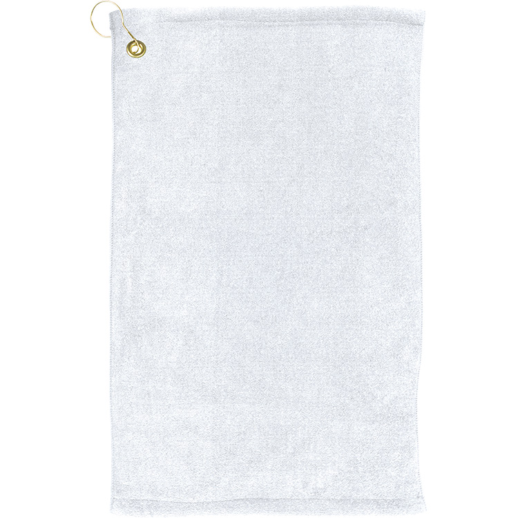 Sublimated Microfiber Scrubber Golf Towel with Upper Left Corner Hook and Grommet (15"x 25")