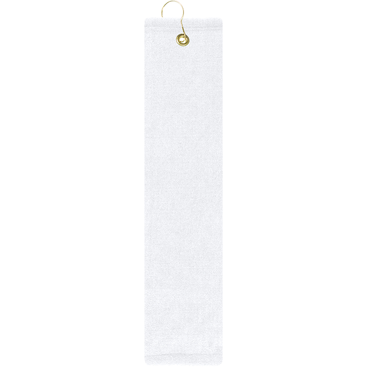 Tri- Fold Microfiber Scrubber Golf Towel with Center Hook and Grommet (15"x 25")