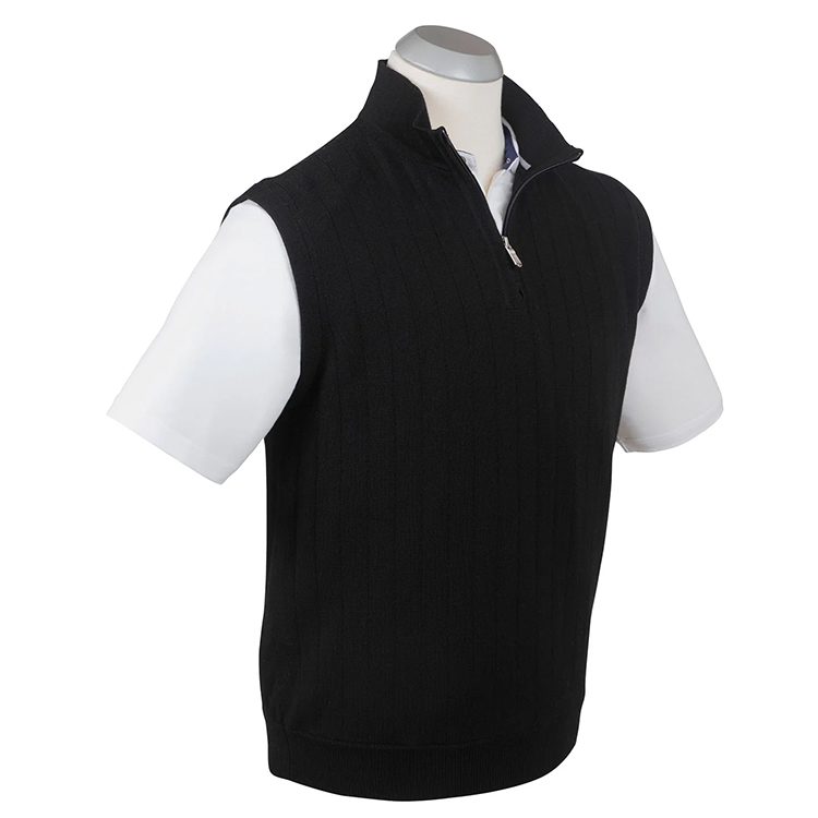 Bobby Jones Signature Merino 1/4-Zip Mock Neck Wind Vest (Unlined)