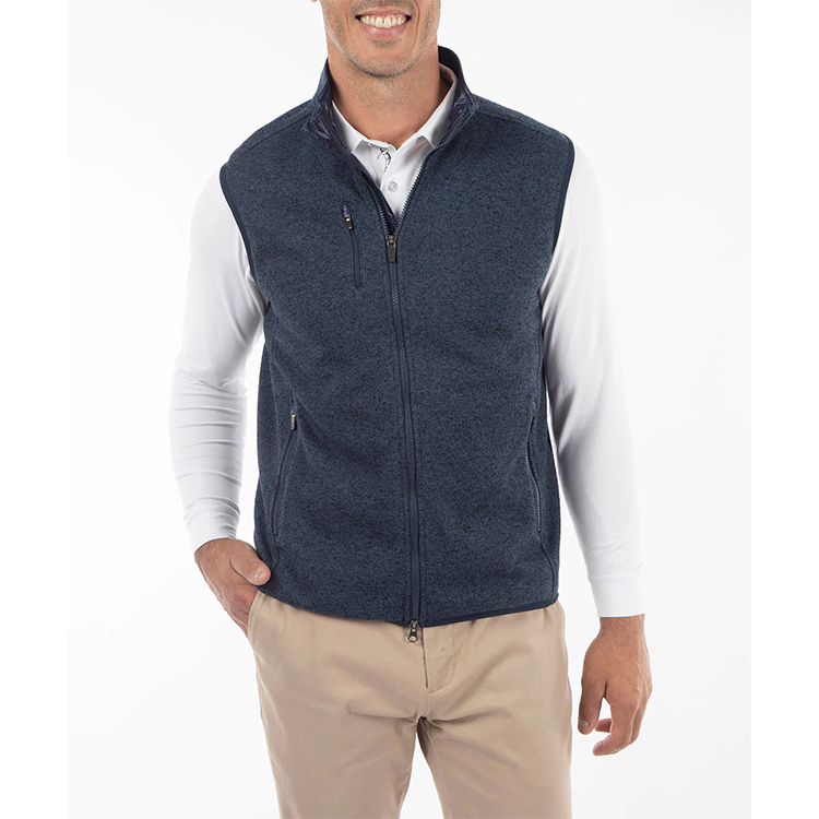Bobby Jones Performance Heathered Full Zip Fleece Vest