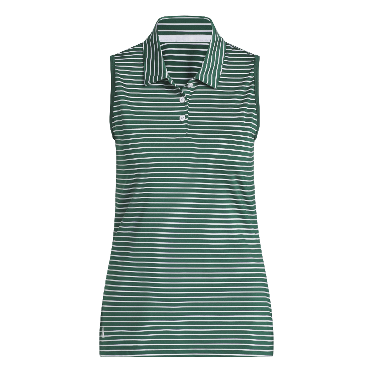 adidas Ladies Performance Stripe Sleeveless Polo