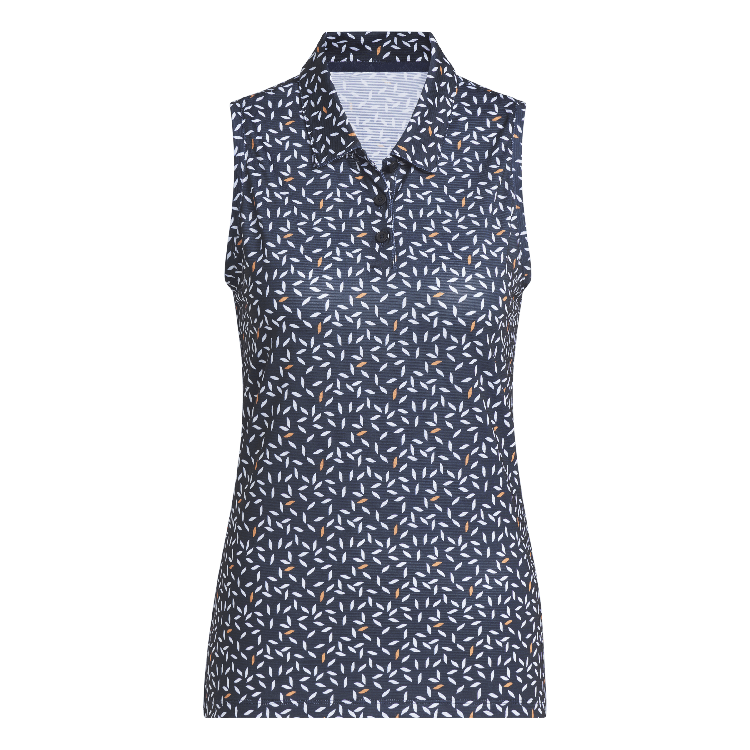 adidas Ladies Ultimate365 Printed Ottoman Sleeveless Polo