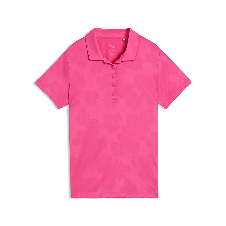 Puma Ladies Floral Lace Jacquard Short Sleeve Polo