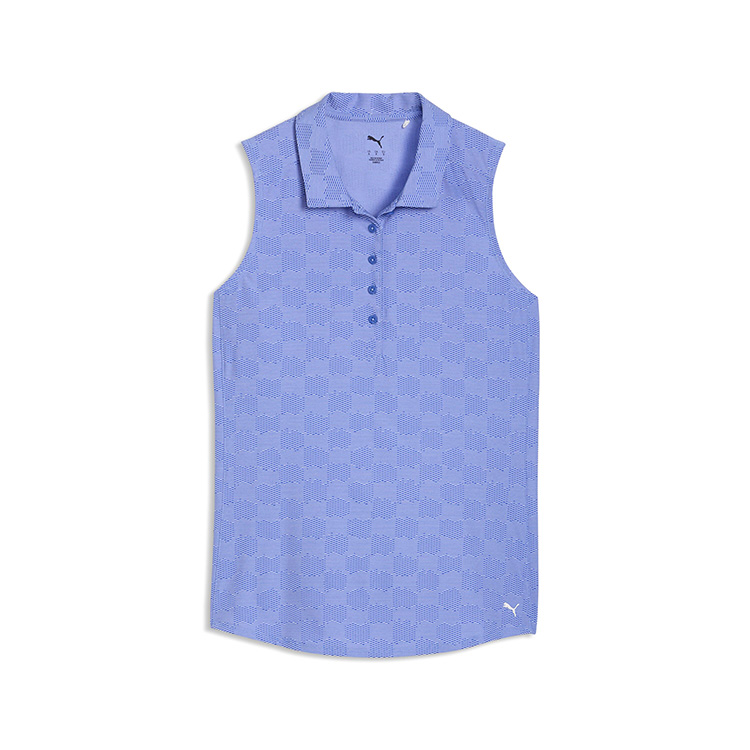 Puma Ladies Check Jacquard Sleeveless Polo