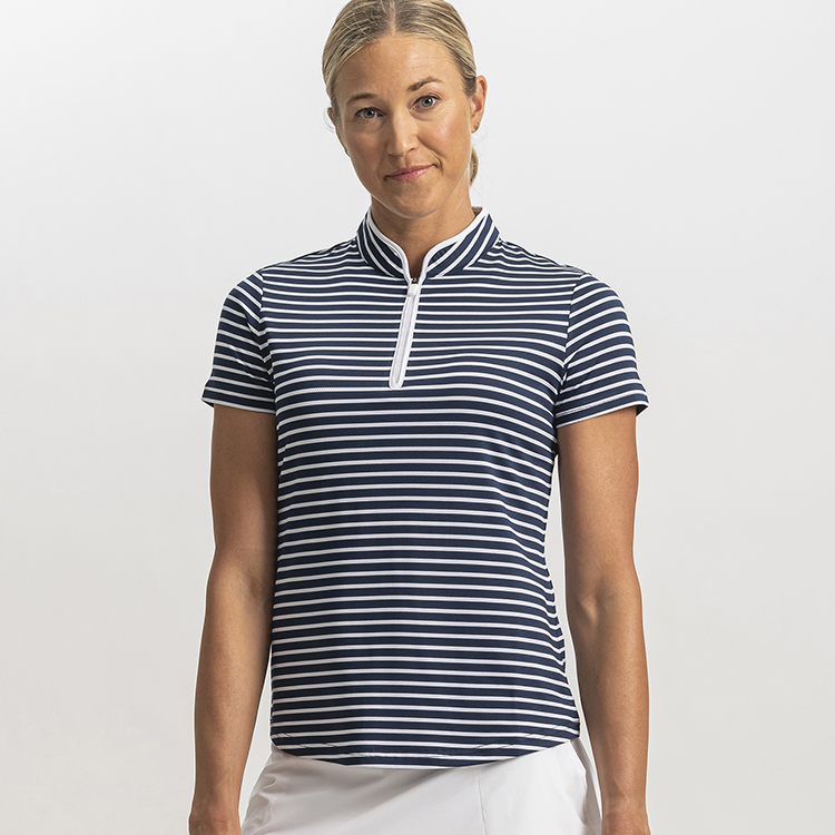 FootJoy Ladies Zip Front Stripe Shirt