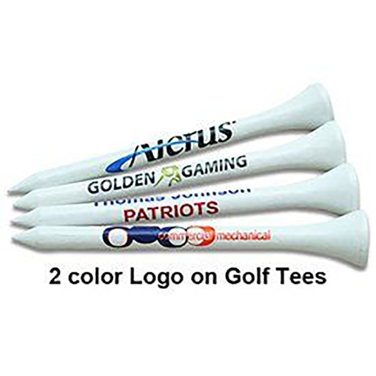 Bulk Wooden Golf Tees 3 1/4" (Shank Two Color Imprint)
