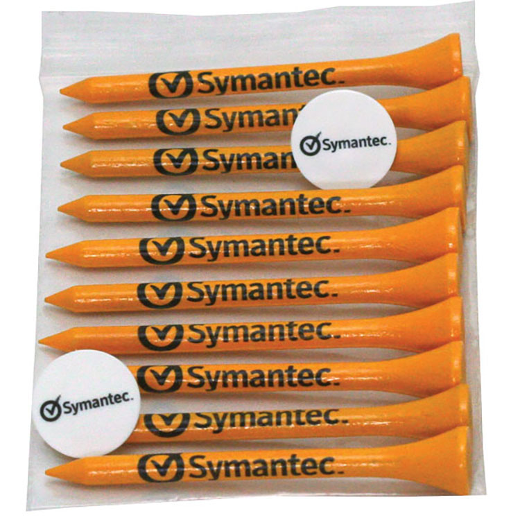 Golf Tee Combo Pack - (10) 2 3/4" Tees, (2) Ball Markers