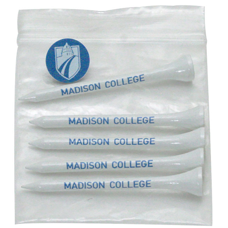 Golf Tee Combo Pack - (5) 3 1/4" Tees, (1) Ball Marker