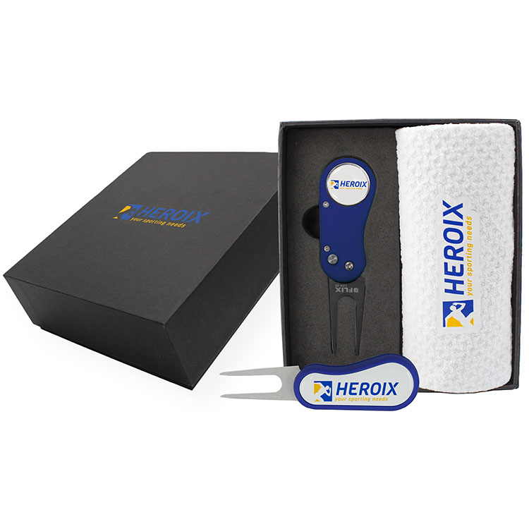 Flix Lite DS Divot Tool and Dormie Towel Mini Presentation Box