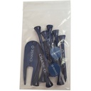 Golf Tee Combo Pack - (10) 2 3/4" Tees, (2) Ball Markers, (1) Divot Tool