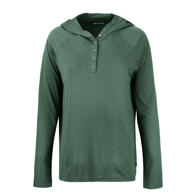 Cutter and Buck Ladies Coastline Epic Comfort Eco Recycled Hooded Shirt