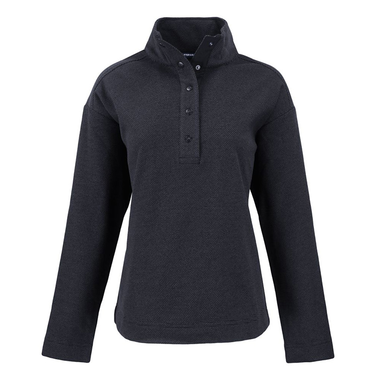 Ladies Point Eco Textured Fleece Recycled Snap Pullover
